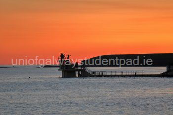 Blackrock Diving Board & Salthill Prom with Gentian Hill in the background. 10 minutes walk from the property. Photo credit: Prof Chaosheng Zhang