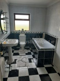 Bathroom available with shower. Bath is not in use at present. 