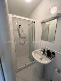 En-suite bathroom with electric shower 