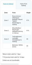 Bus cost €5 single adult